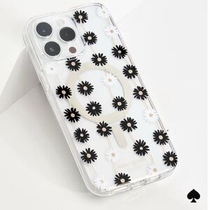 NIB🌼♠️Kate Spade♠️🌼 iPhone 14 Pro Max black & white daisy chain clear phone case
